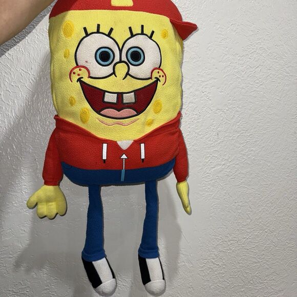 RARE 28" Gangster Spongebob Squarepants Plush Red Hat Official Nickelodeon 2012 - Picture 2 of 4